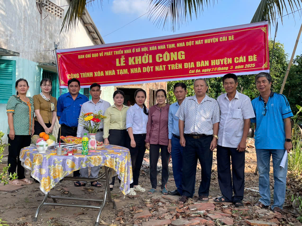 Xã Hòa Hưng khởi công xây dựng nhà ở cho hộ gia đình chính sách